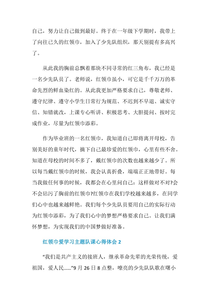 红领巾爱学习主题队课心得体会范文6篇.doc_第2页