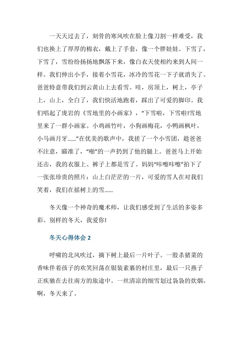 关于冬天的心得感想范文.doc_第2页