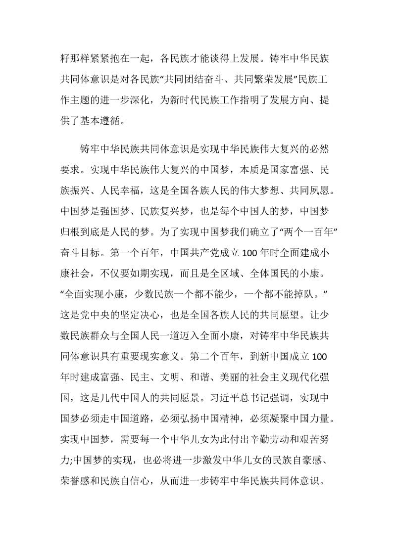 2020铸牢中华民族共同体意识演讲征文5篇.doc_第3页