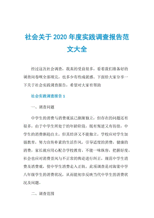 社会关于2020年度实践调查报告范文大全.doc