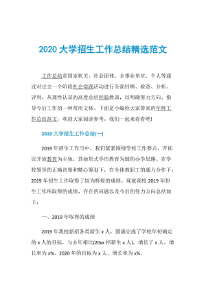 2020大学招生工作总结精选范文.doc