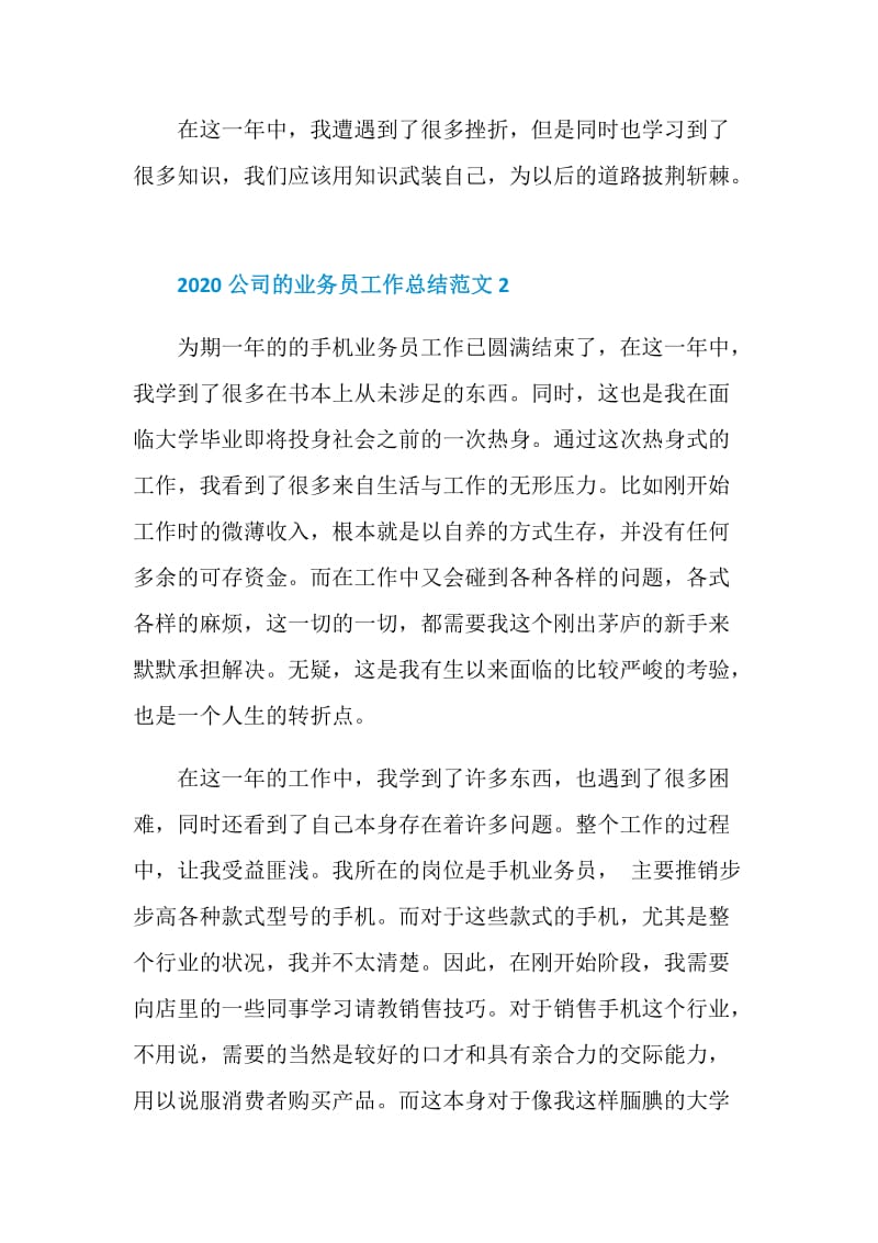 2020公司的业务员工作总结范文.doc_第3页