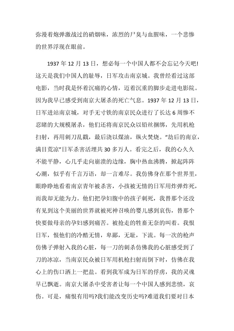 南京大屠杀观后感五篇700字.doc_第3页