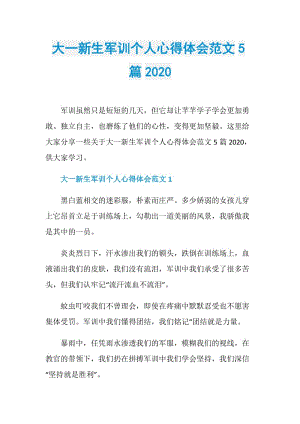 大一新生军训个人心得体会范文5篇2020.doc