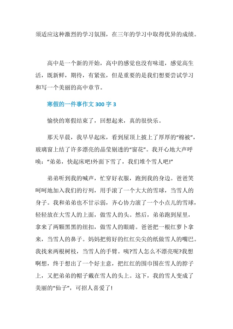 寒假的一件事作文300字.doc_第3页