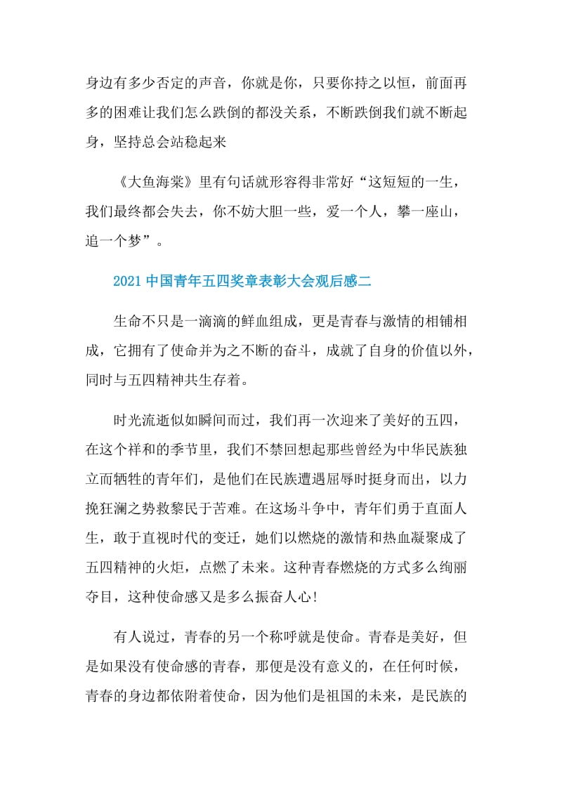 2021中国青年五四奖章表彰大会观后感.doc_第2页