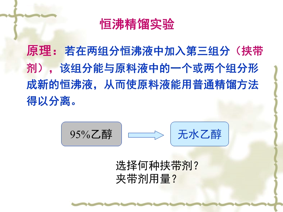 恒沸精馏实验ppt课件.ppt_第1页