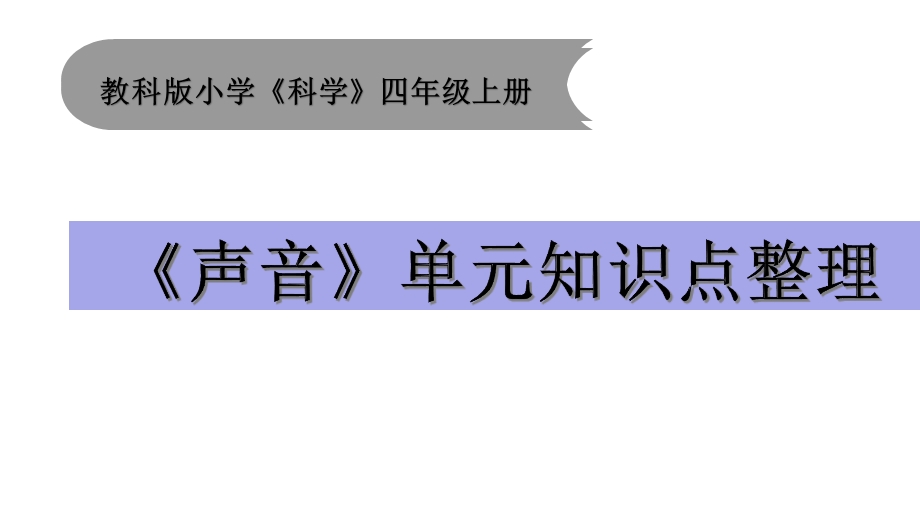 教科版四年级上第一单元声音单元知识点整理课件.pptx_第1页