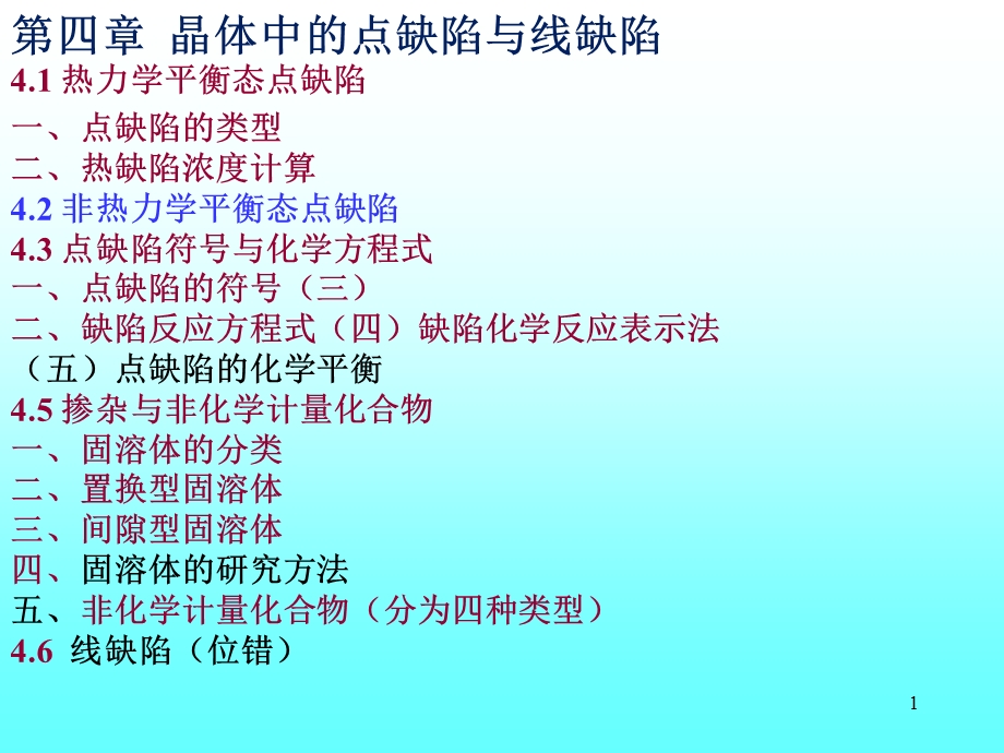 第四章晶体中的点缺陷和面缺陷ppt课件.ppt_第1页