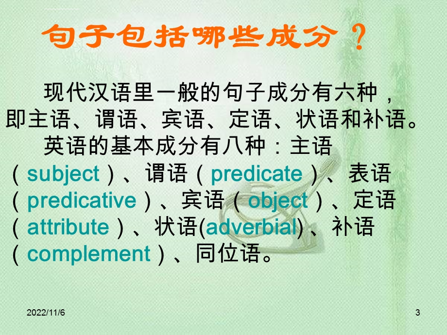 英语句子成分及基本句型ppt课件.ppt_第3页