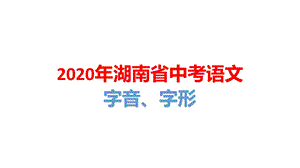2020年湖南省中考语文字音、字形ppt课件.pptx