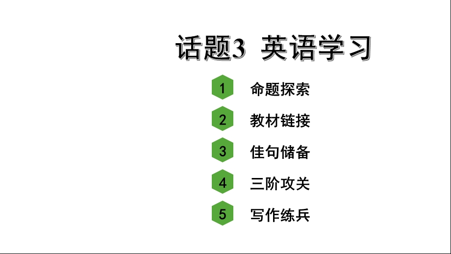 人教版中考英语作文指导与复习——话题3英语学习课件.ppt_第1页