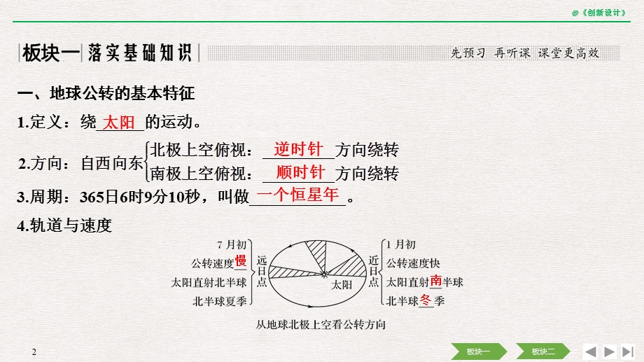 2019高三地理一轮复习地球公转及其地理意义ppt课件.pptx_第2页