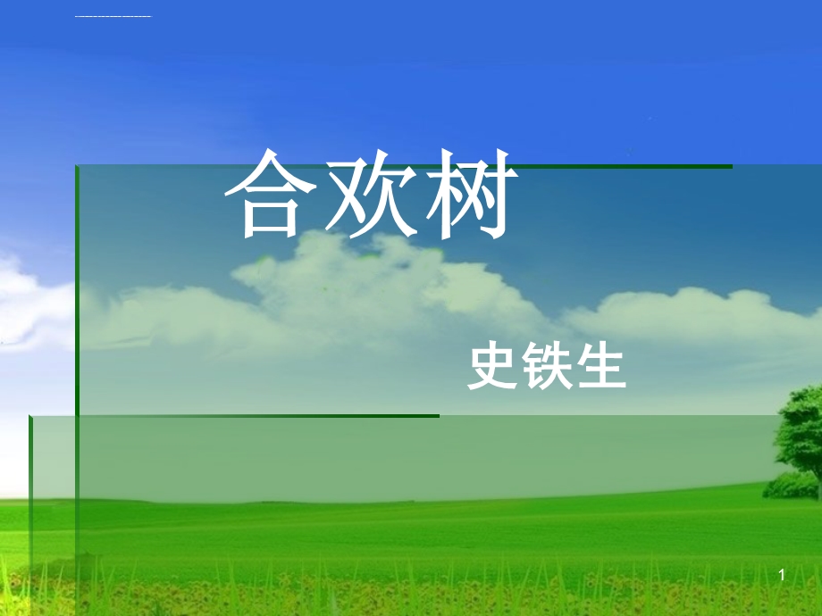 史铁生《合欢树》语文ppt课件.ppt_第1页