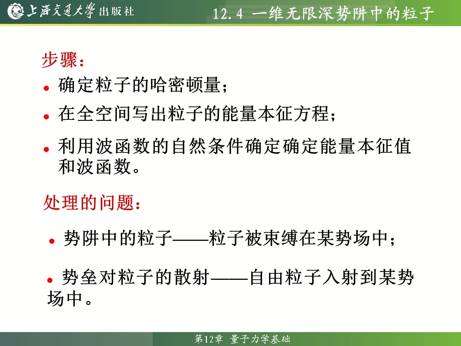 大学物理教程12.4一维无限深势阱中的粒子ppt课件.ppt_第1页