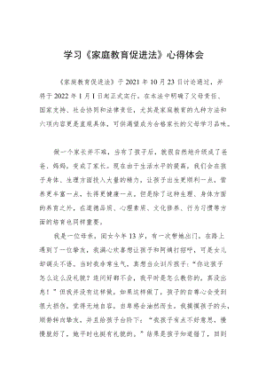 学习家庭教育促进法心得体会四篇汇编.docx