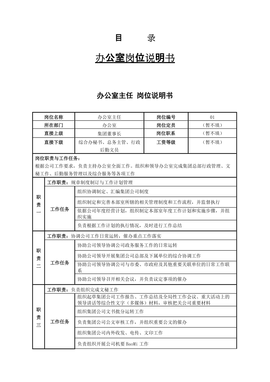 某投资集团有限公司岗位说明书汇总.docx_第2页