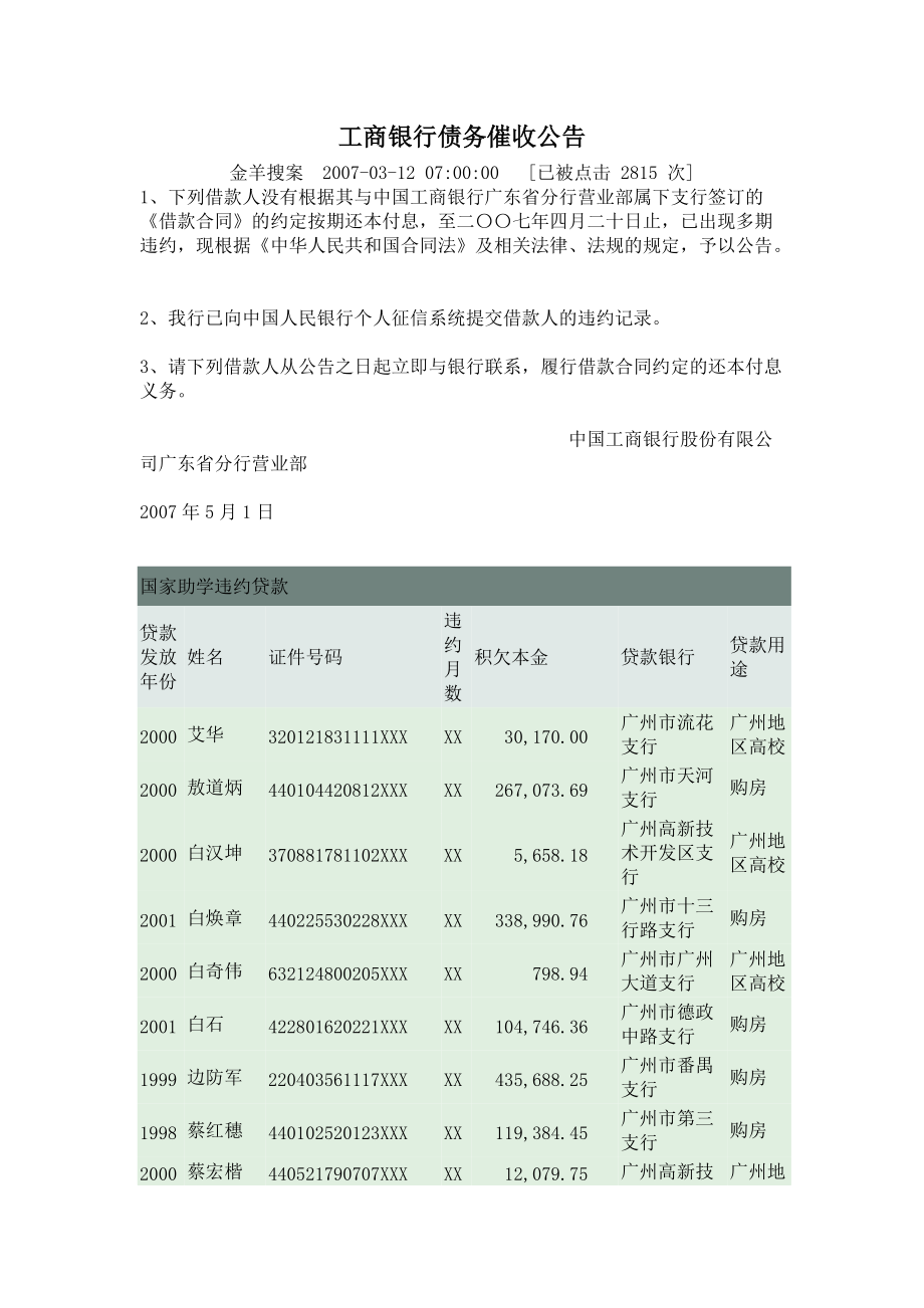 某银行债务催收公告.docx_第1页