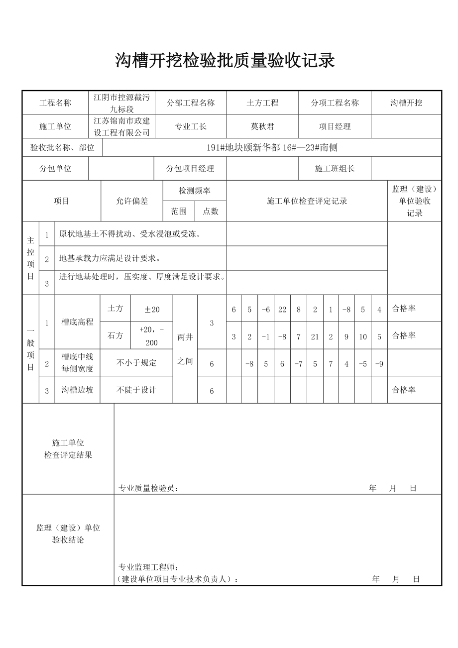 沟槽开挖检验批质量验收记录.doc_第3页