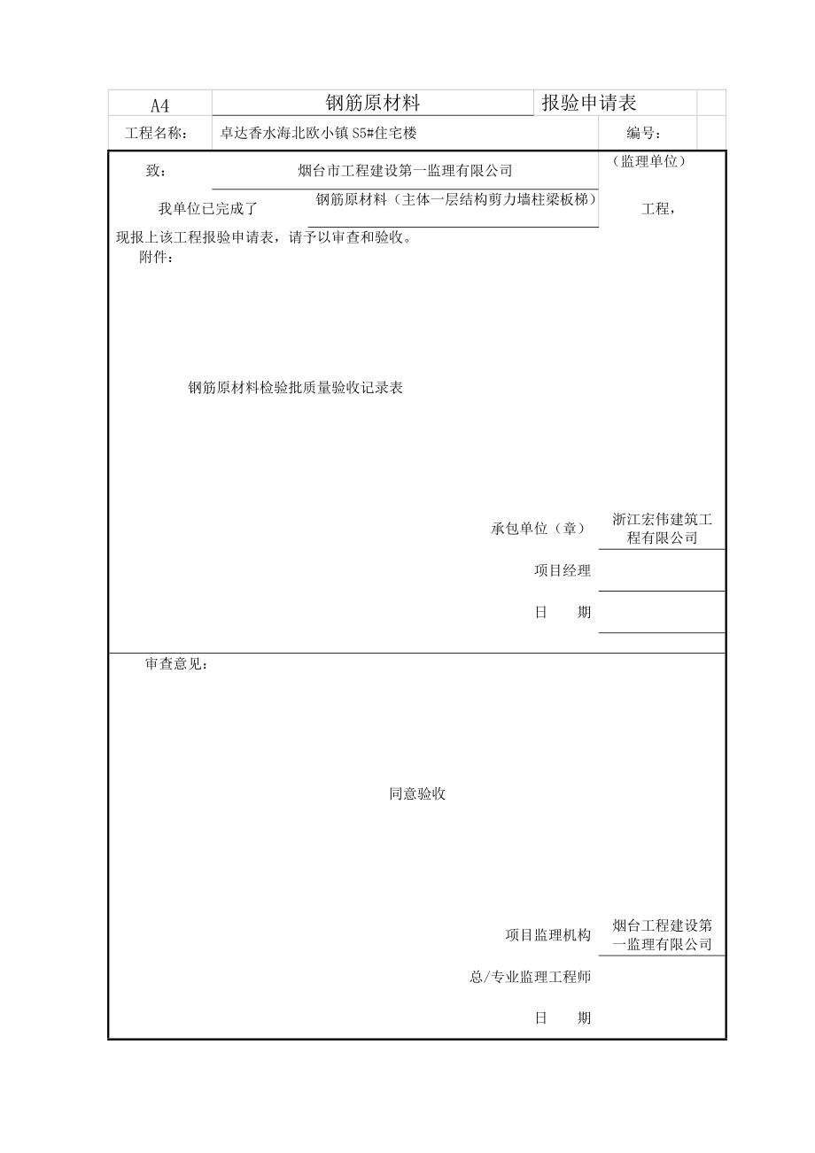 鲁JJ-124钢筋原材料检验批质量验收记录表.docx_第1页