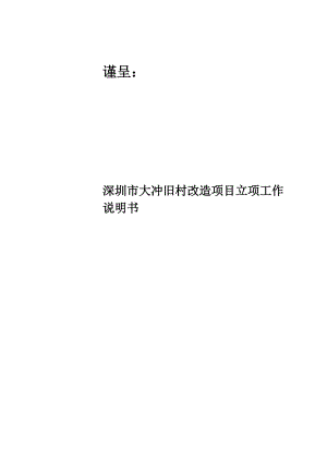 SM20110804深圳大冲旧改项目工作说明书.docx