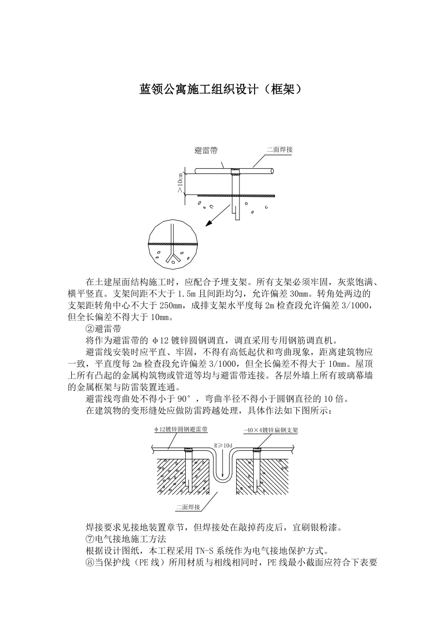 蓝领公寓施工组织设计（框架）.docx_第1页