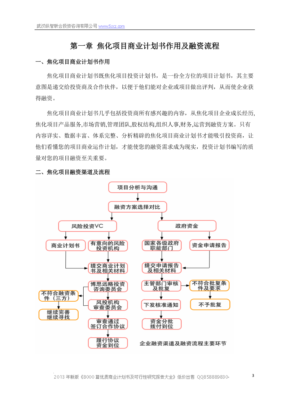 X年优秀焦化项目商业计划书(可行性研究报告).docx_第3页