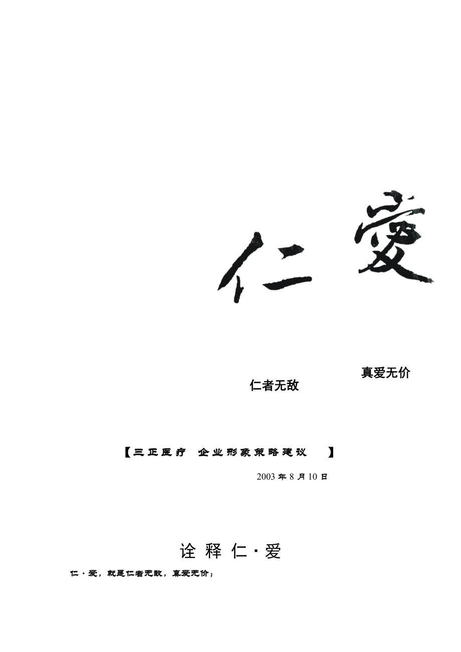 仁、爱－医疗企业形象策略建议.docx_第1页