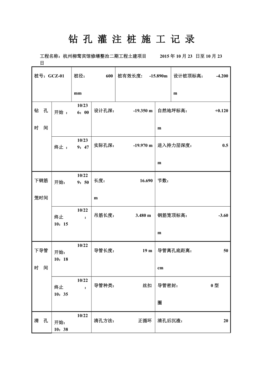 钻孔灌注桩施工记录-(工程桩).docx_第1页