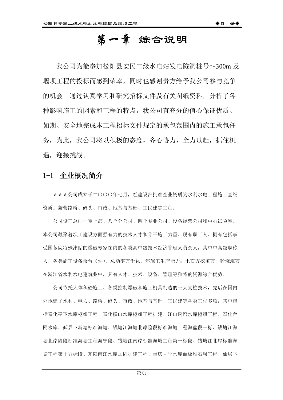 松阳县安民二松水电站施工组织设计方案.docx_第3页