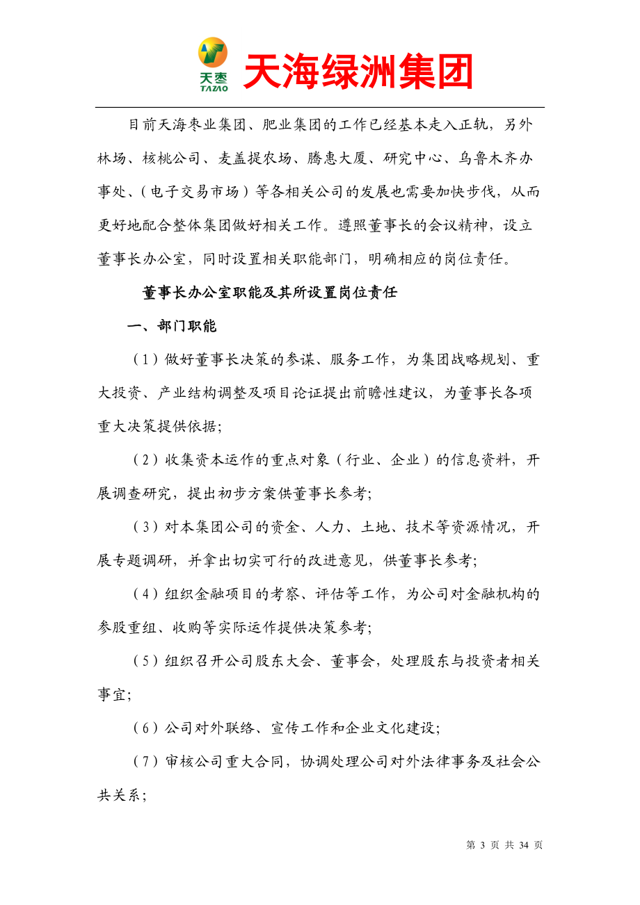 天海集团董事长办公室职责设置说明.docx_第3页