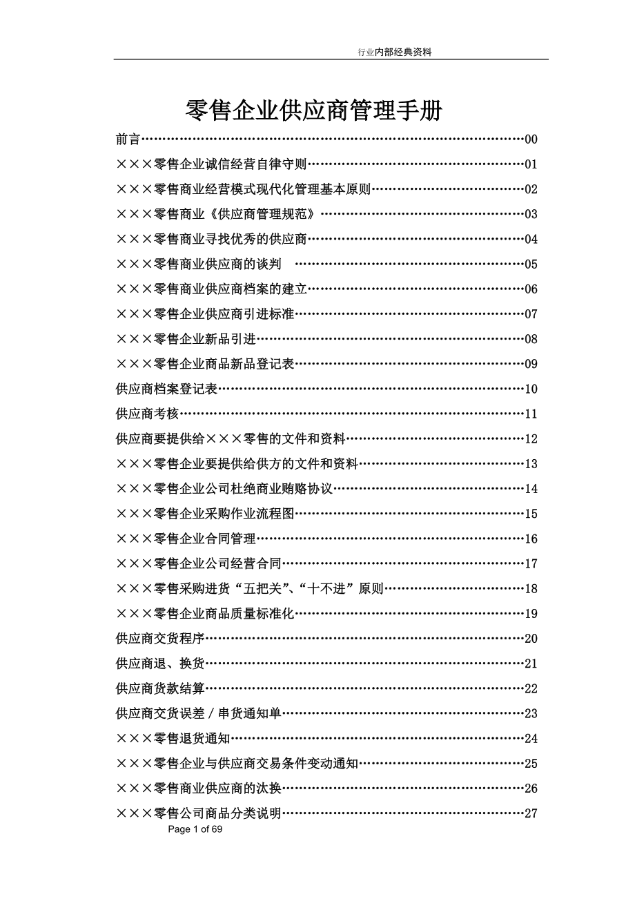 33 零售企业供应商管理手册(75).docx_第1页