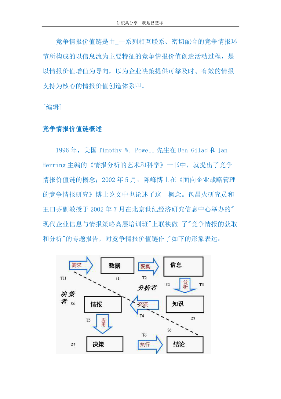 分析工具LV59竞争情报价值链.docx_第1页