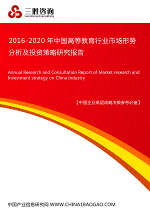 高等教育行业市场形势分析及投资策略研究报告.docx