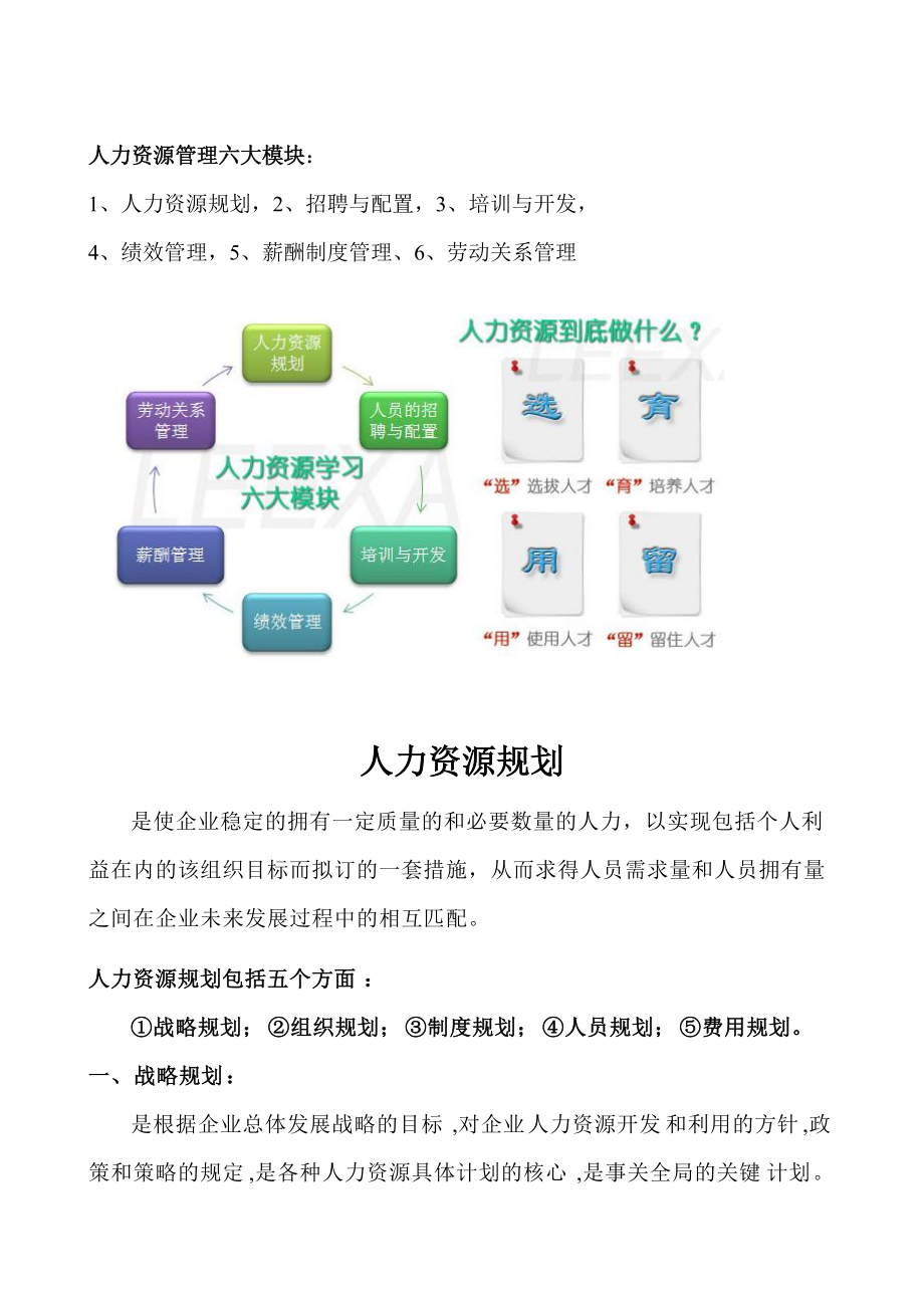 人力资源管理六大模块——规划.docx_第1页