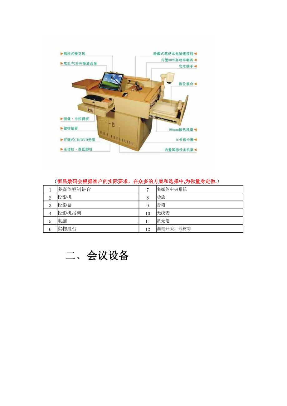 广州恒昌数码电教与会议设备产品介绍.docx_第2页