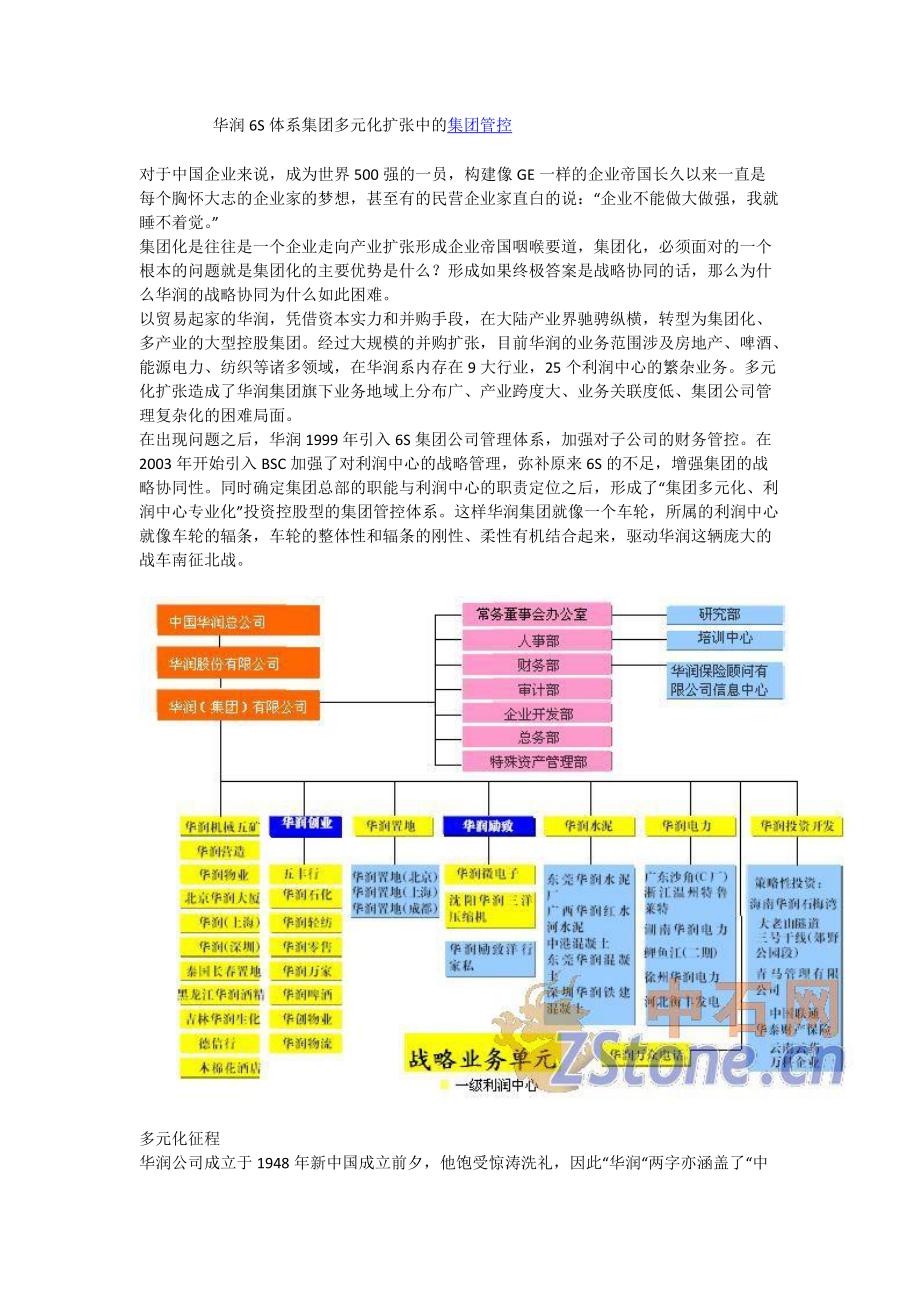 华润6S体系多元化扩张中的集团管控(DOCX 10页).docx_第1页