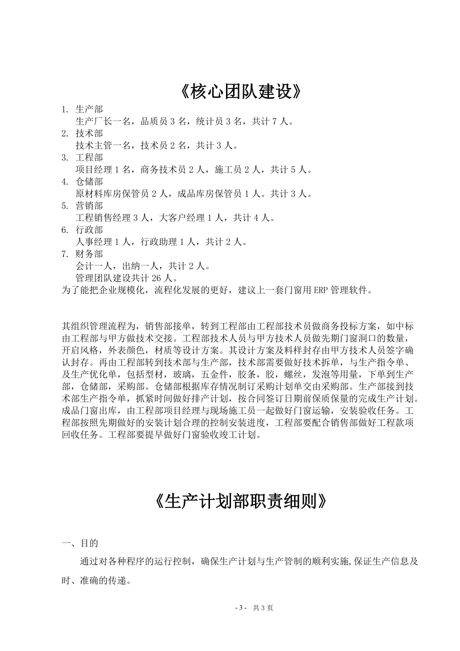 门窗生产企业运营架构组织及细则范本.docx_第3页