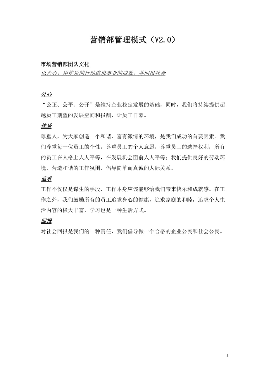 房地产营销部管理模式.docx_第1页