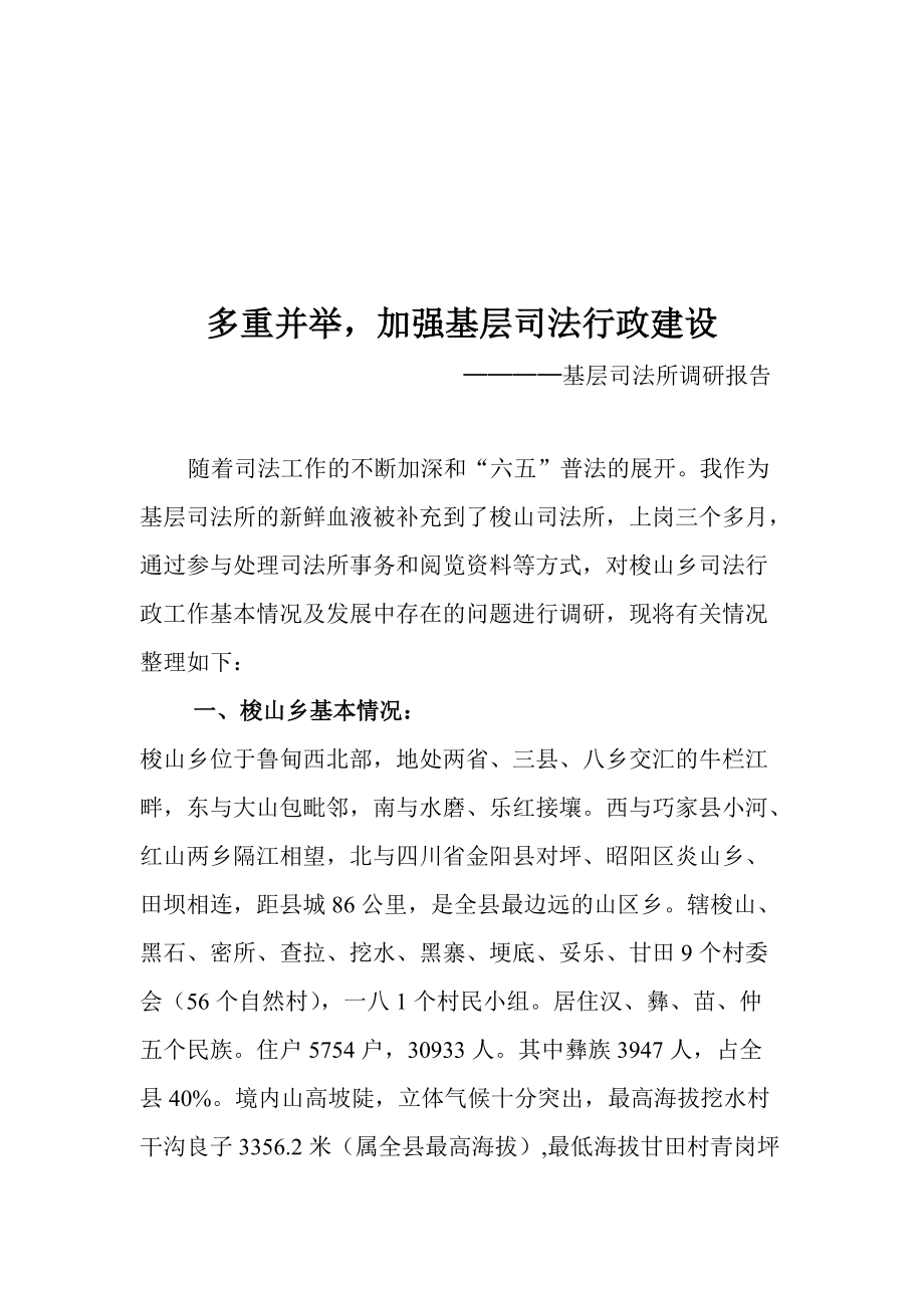 关于基层司法所的调研报告.docx_第1页