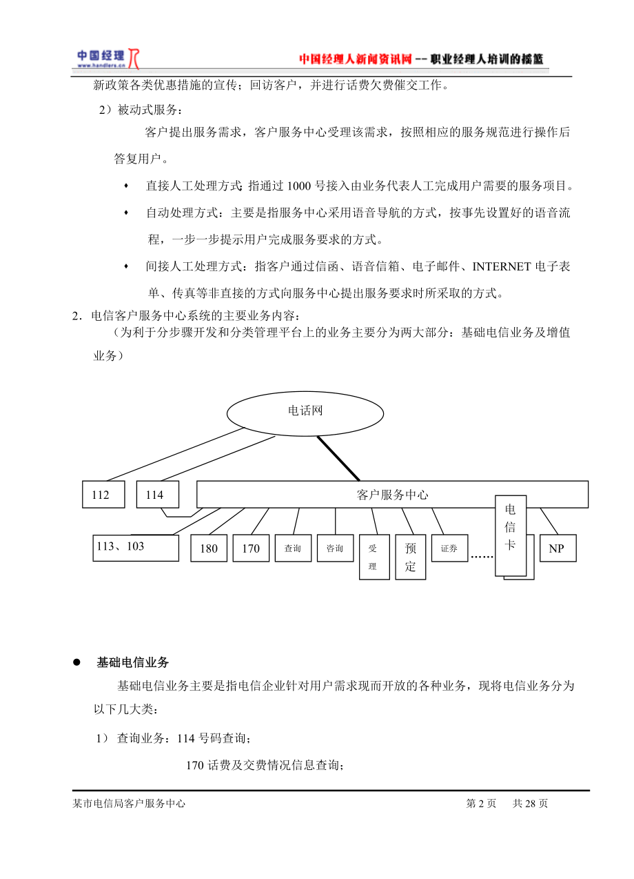 某市电信客服中心管理方案.docx_第2页