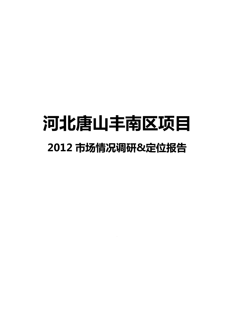 X年河北唐山丰南区项目市场情况调研_定位报告.docx_第1页