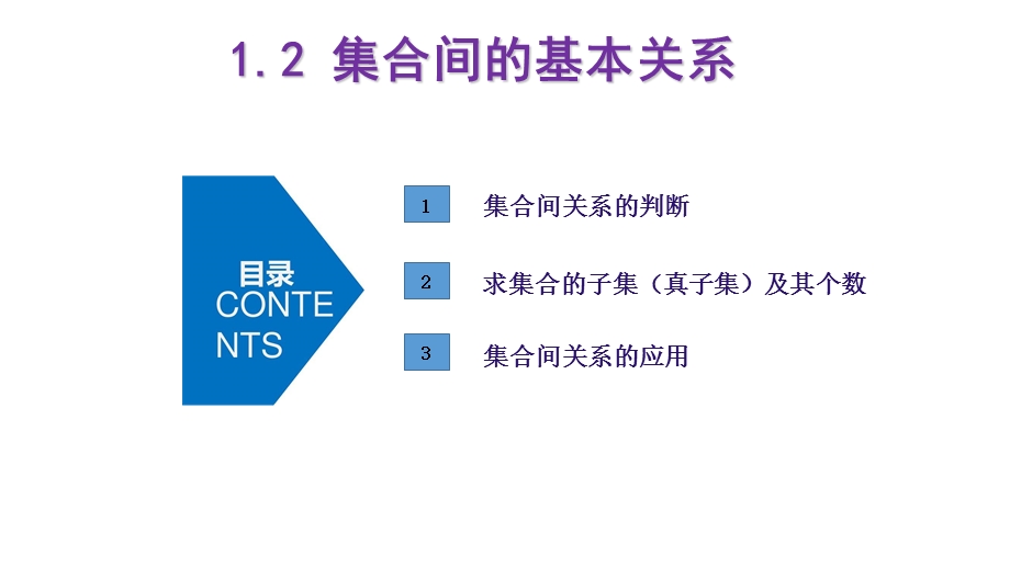 集合间的基本关系2021 2022学年高一数学新教材配套教学ppt课件（人教A版必修一）.pptx_第1页