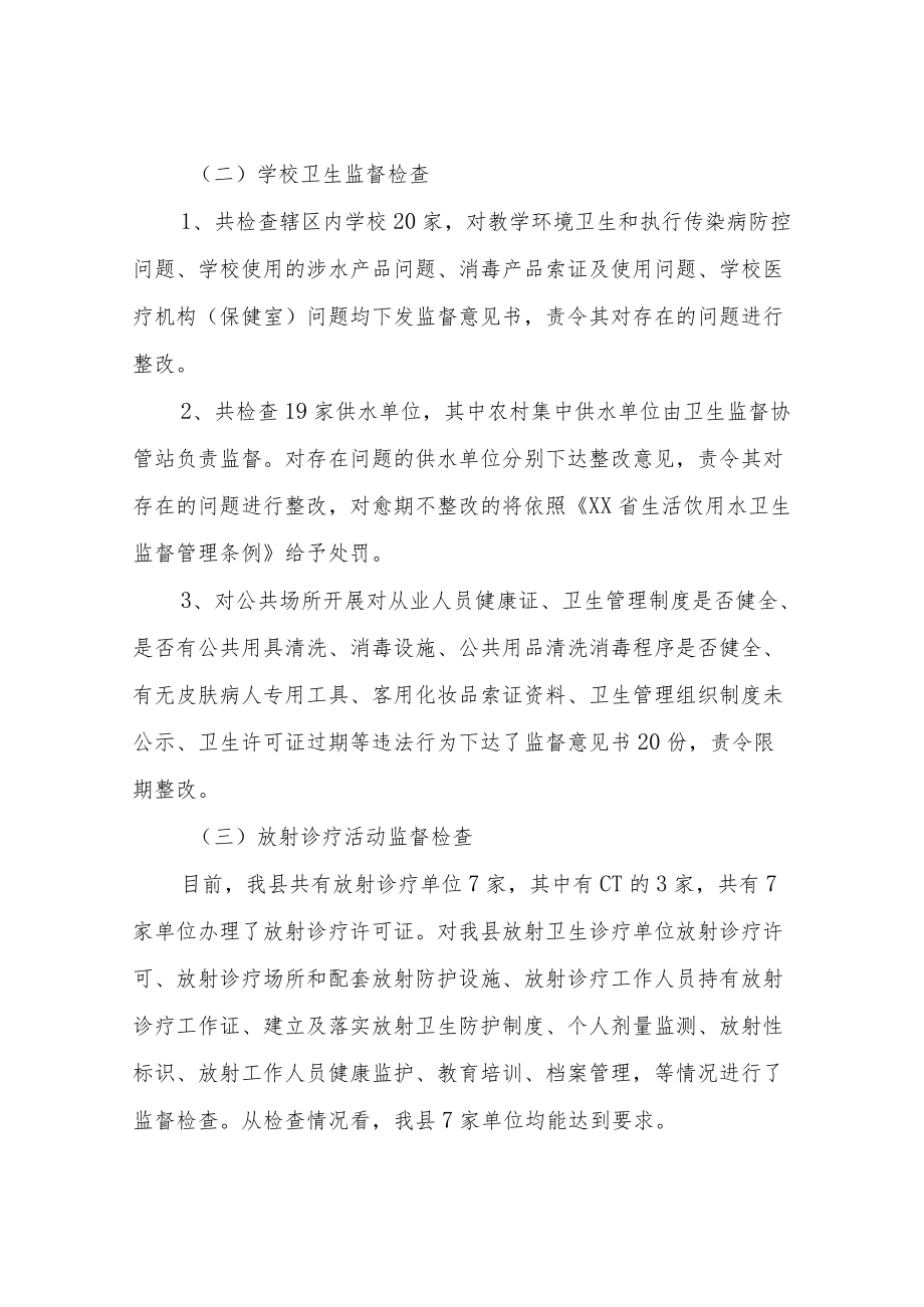 2020年XX县卫生计生综合监督执法局行业乱象专项整治总结.docx_第2页