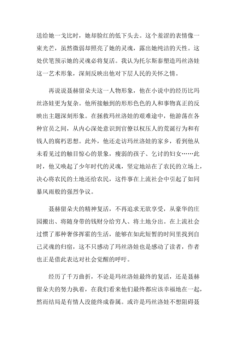 复活经典小说读书感悟.doc_第3页