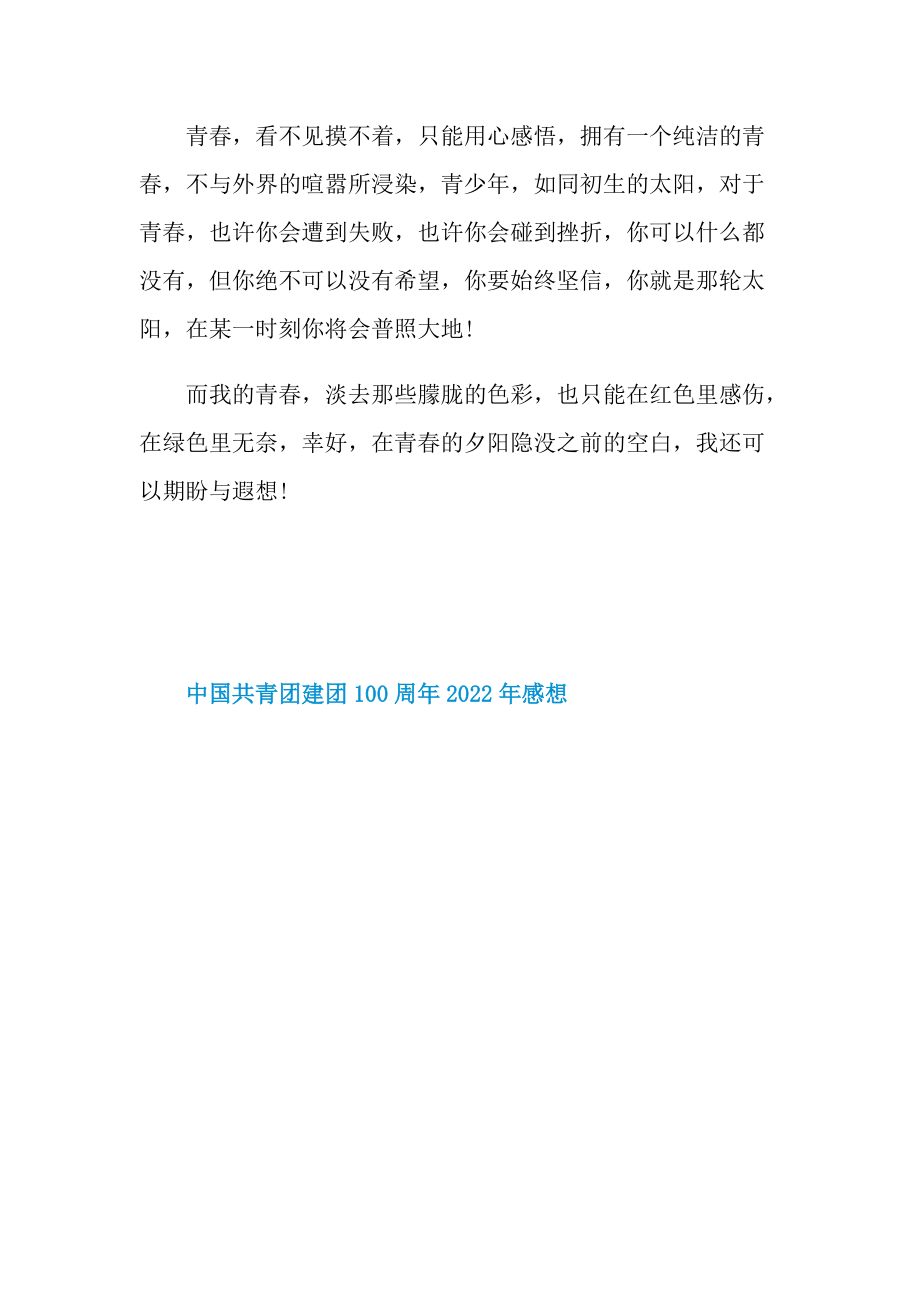 中国共青团建团100周年2022年感想.doc_第2页