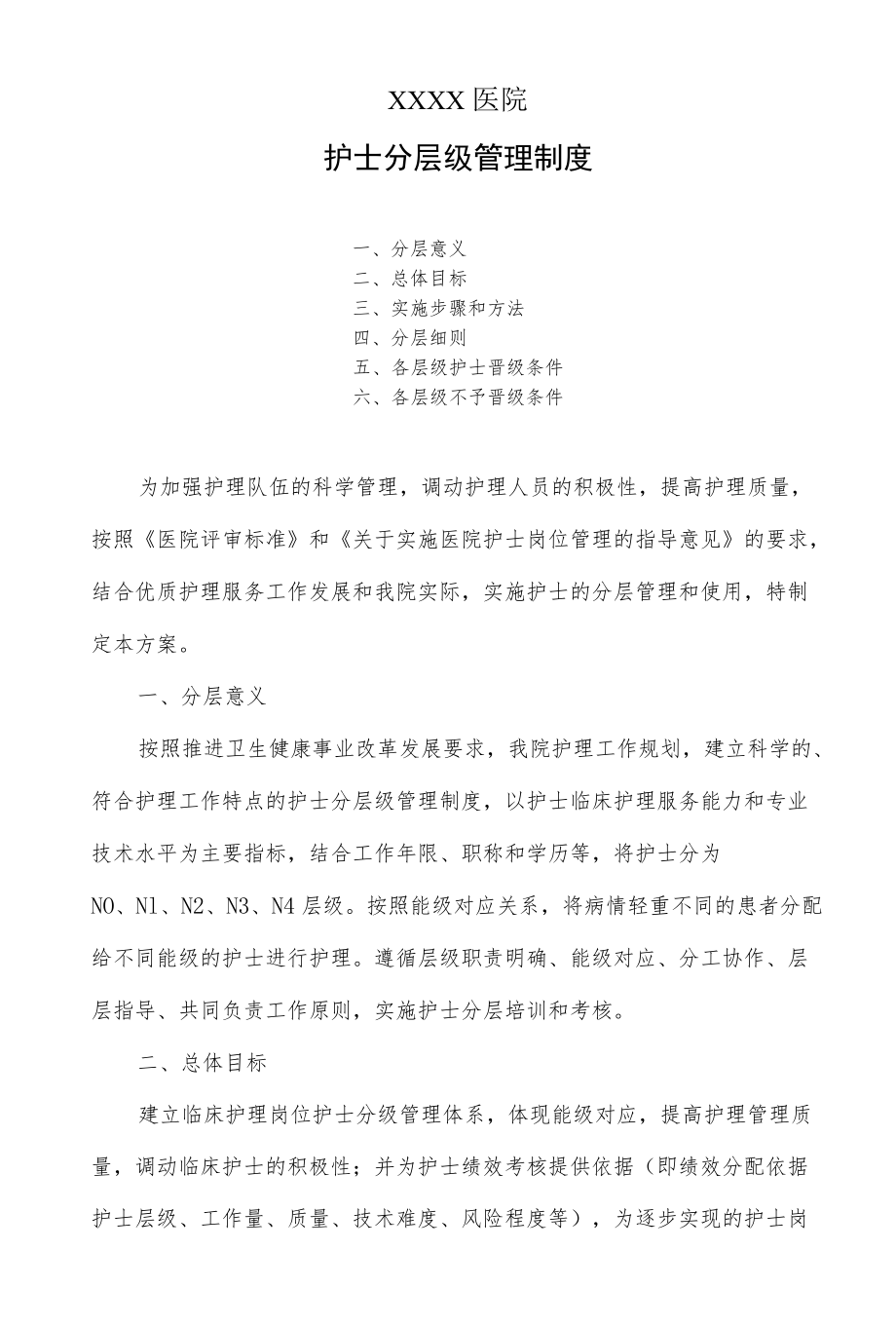 医院护士分层级管理制度.docx_第1页