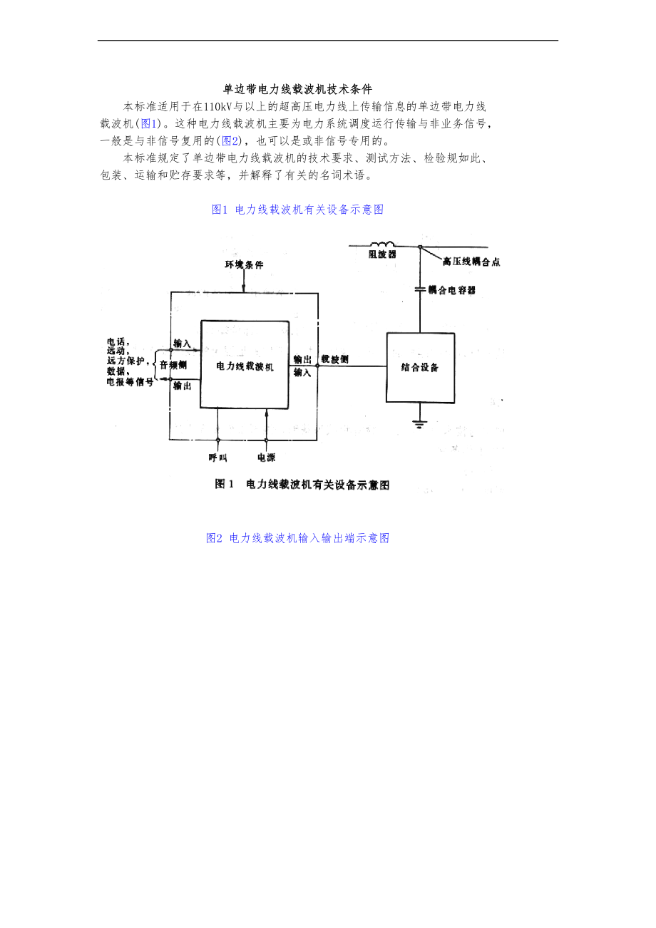 单边带电力线载波技术条件.doc_第1页