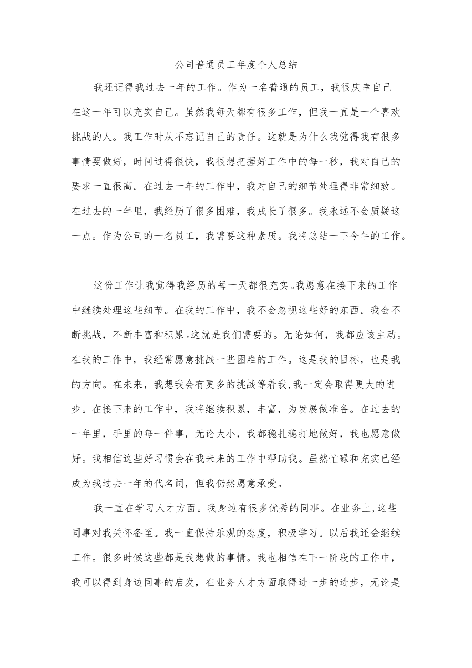 公司普通员工个人总结.docx_第1页