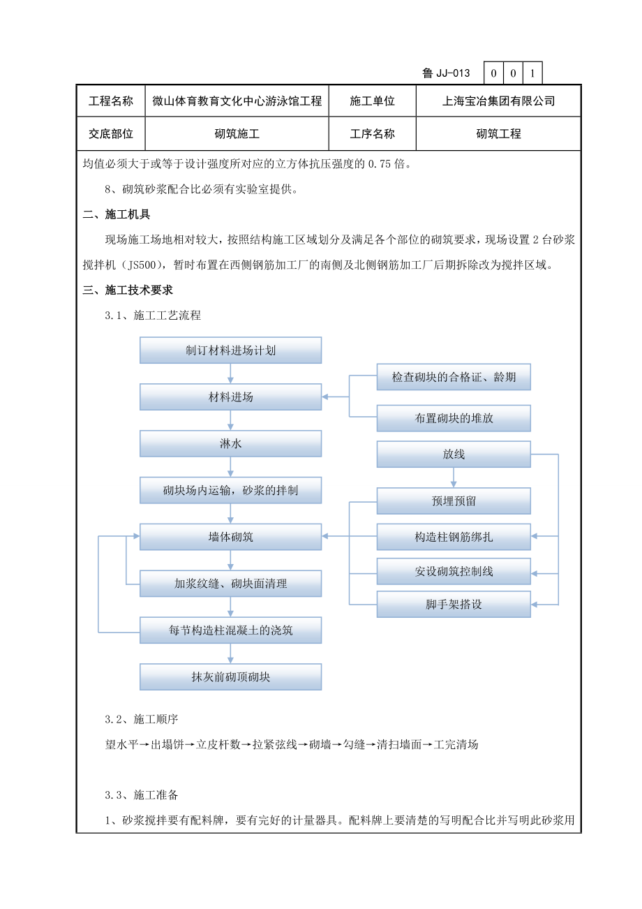 游泳馆工程砌筑施工技术交底.doc_第2页